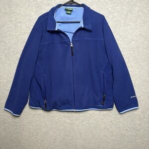 Vintage L.L Bean Blue Soft‎ Polartec Fleece Full Zip Utility Vest Gorp Women XXL